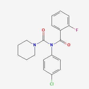molecular formula C19H18ClFN2O2 B2570947 N-(4-chlorophenyl)-N-(2-fluorobenzoyl)piperidine-1-carboxamide CAS No. 899951-21-4