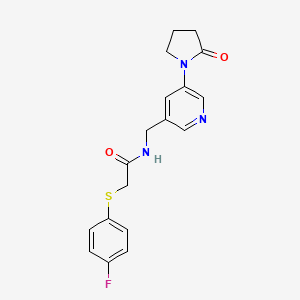 2-[(4-fluorophenyl)sulfanyl]-N-{[5-(2-oxopyrrolidin-1-yl)pyridin-3-yl]methyl}acetamide