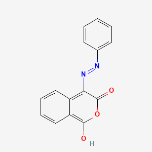 molecular formula C15H10N2O3 B2570955 1H-isochromene-1,3,4-trione 4-(N-phenylhydrazone) CAS No. 339021-18-0