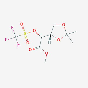 molecular formula C9H13F3O7S B2570959 (R)-[(Trifluoromethylsulfonyl)oxy](2,2-dimethyl-1,3-dioxolane-4alpha-yl)acetic acid methyl ester CAS No. 917017-18-6