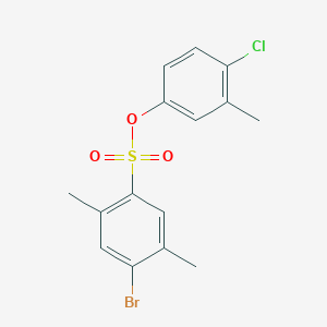 molecular formula C15H14BrClO3S B2570967 4-Chloro-3-methylphenyl 4-bromo-2,5-dimethylbenzene-1-sulfonate CAS No. 2415466-08-7