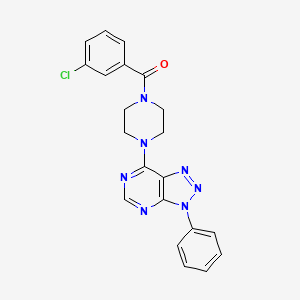 (3-chlorophenyl)(4-(3-phenyl-3H-[1,2,3]triazolo[4,5-d]pyrimidin-7-yl)piperazin-1-yl)methanone