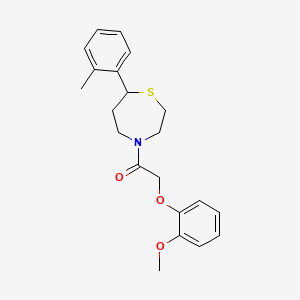 2-(2-Methoxyphenoxy)-1-(7-(o-tolyl)-1,4-thiazepan-4-yl)ethanone