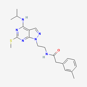 N-(2-(4-(isopropylamino)-6-(methylthio)-1H-pyrazolo[3,4-d]pyrimidin-1-yl)ethyl)-2-(m-tolyl)acetamide