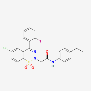 2-[6-chloro-4-(2-fluorophenyl)-1,1-dioxido-2H-1,2,3-benzothiadiazin-2-yl]-N-(4-ethylphenyl)acetamide