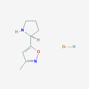 molecular formula C8H13BrN2O B2571000 (S)-3-Methyl-5-(pyrrolidin-2-yl)isoxazole hydrobromide CAS No. 2244064-23-9