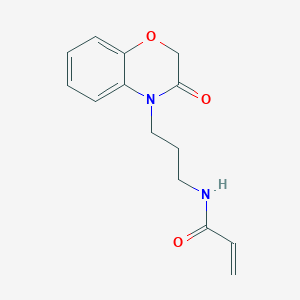 molecular formula C14H16N2O3 B2571001 N-[3-(3-oxo-3,4-dihydro-2H-1,4-benzoxazin-4-yl)propyl]prop-2-enamide CAS No. 2094222-33-8