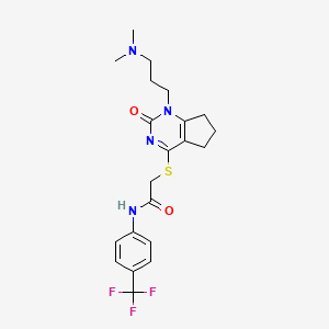 2-((1-(3-(dimethylamino)propyl)-2-oxo-2,5,6,7-tetrahydro-1H-cyclopenta[d]pyrimidin-4-yl)thio)-N-(4-(trifluoromethyl)phenyl)acetamide