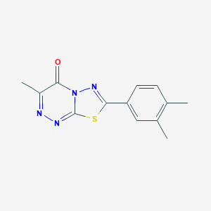 molecular formula C13H12N4OS B257102 7-(3,4-dimethylphenyl)-3-methyl-4H-[1,3,4]thiadiazolo[2,3-c][1,2,4]triazin-4-one 