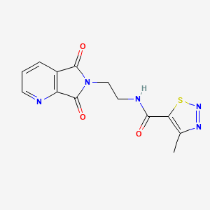 molecular formula C13H11N5O3S B2571023 N-(2-(5,7-dioxo-5H-pyrrolo[3,4-b]pyridin-6(7H)-yl)ethyl)-4-methyl-1,2,3-thiadiazole-5-carboxamide CAS No. 2034231-48-4