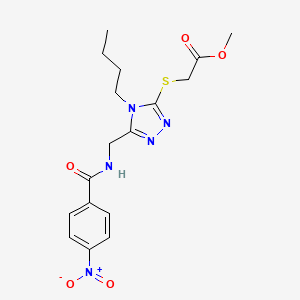 Methyl 2-[[4-butyl-5-[[(4-nitrobenzoyl)amino]methyl]-1,2,4-triazol-3-yl]sulfanyl]acetate