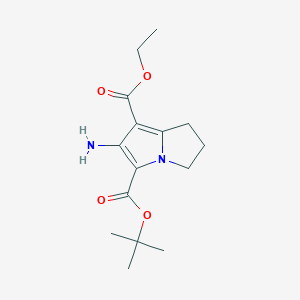 molecular formula C15H22N2O4 B2571031 5-tert-butyl 7-ethyl 6-amino-2,3-dihydro-1H-pyrrolizine-5,7-dicarboxylate CAS No. 1708401-68-6