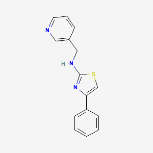 molecular formula C15H13N3S B2571032 4-phenyl-N-(3-pyridinylmethyl)-1,3-thiazol-2-amine CAS No. 866009-90-7