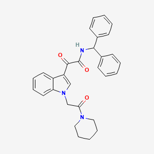 N-benzhydryl-2-oxo-2-[1-(2-oxo-2-piperidin-1-ylethyl)indol-3-yl]acetamide