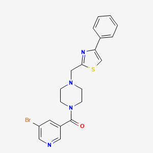 (5-Bromopyridin-3-yl)(4-((4-phenylthiazol-2-yl)methyl)piperazin-1-yl)methanone