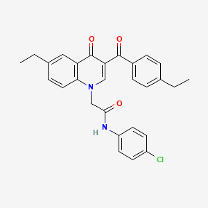 N-(4-chlorophenyl)-2-(6-ethyl-3-(4-ethylbenzoyl)-4-oxoquinolin-1(4H)-yl)acetamide