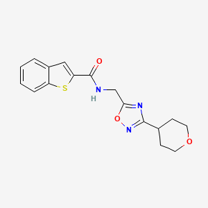 N-((3-(tetrahydro-2H-pyran-4-yl)-1,2,4-oxadiazol-5-yl)methyl)benzo[b]thiophene-2-carboxamide