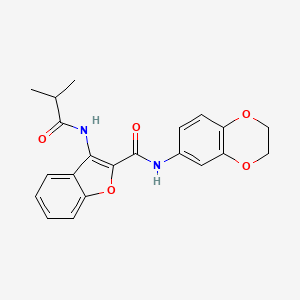 N-(2,3-dihydrobenzo[b][1,4]dioxin-6-yl)-3-isobutyramidobenzofuran-2-carboxamide