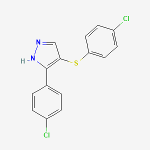 3-(4-chlorophenyl)-4-[(4-chlorophenyl)sulfanyl]-1H-pyrazole