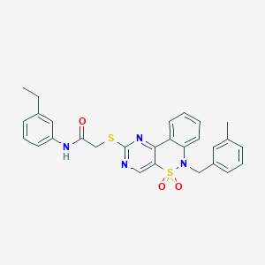 N-(3-ethylphenyl)-2-{[6-(3-methylbenzyl)-5,5-dioxido-6H-pyrimido[5,4-c][2,1]benzothiazin-2-yl]thio}acetamide