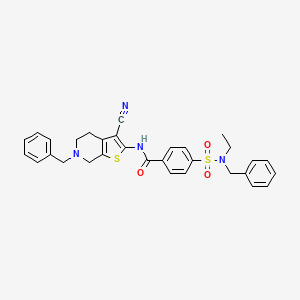 molecular formula C31H30N4O3S2 B2571074 N-(6-苄基-3-氰基-5,7-二氢-4H-噻吩并[2,3-c]吡啶-2-基)-4-[苄基(乙基)磺酰胺基]苯甲酰胺 CAS No. 864939-48-0