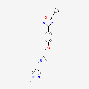 5-Cyclopropyl-3-[4-[[1-[(1-methylpyrazol-4-yl)methyl]aziridin-2-yl]methoxy]phenyl]-1,2,4-oxadiazole