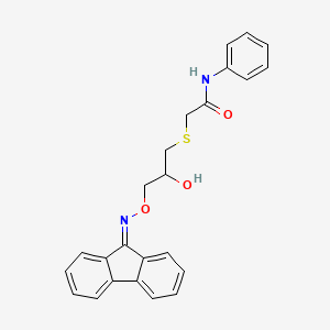 2-((3-(((9H-fluoren-9-ylidene)amino)oxy)-2-hydroxypropyl)thio)-N-phenylacetamide