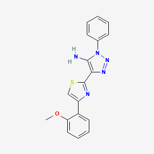 molecular formula C18H15N5OS B2571088 4-(4-(2-methoxyphenyl)thiazol-2-yl)-1-phenyl-1H-1,2,3-triazol-5-amine CAS No. 1111432-55-3