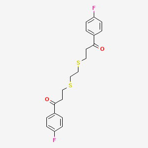 molecular formula C20H20F2O2S2 B2571094 1-(4-Fluorophenyl)-3-[(2-{[3-(4-fluorophenyl)-3-oxopropyl]sulfanyl}ethyl)sulfanyl]-1-propanone CAS No. 882748-94-9