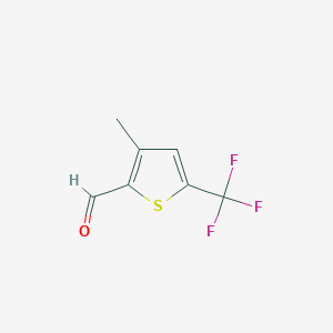 molecular formula C7H5F3OS B2571097 3-Methyl-5-(trifluoromethyl)thiophene-2-carbaldehyde CAS No. 1782440-37-2
