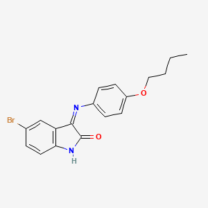 molecular formula C18H17BrN2O2 B2571105 5-溴-3-[(4-丁氧苯基)亚氨基]-1H-吲哚-2-酮 CAS No. 1092344-36-9