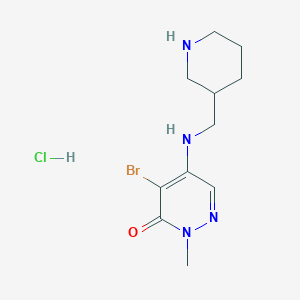 4-Bromo-2-methyl-5-{[(piperidin-3-yl)methyl]amino}-2,3-dihydropyridazin-3-one hydrochloride