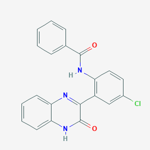 molecular formula C21H14ClN3O2 B2571113 N-[4-chloro-2-(3-oxo-4H-quinoxalin-2-yl)phenyl]benzamide CAS No. 887197-85-5