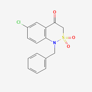 molecular formula C15H12ClNO3S B2571115 1-benzyl-6-chloro-1H-2,1-benzothiazin-4(3H)-one 2,2-dioxide CAS No. 1255783-37-9