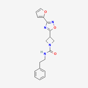 3-(3-(furan-2-yl)-1,2,4-oxadiazol-5-yl)-N-phenethylazetidine-1-carboxamide