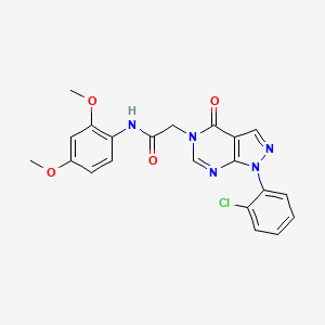 molecular formula C21H18ClN5O4 B2571121 2-[1-(2-chlorophenyl)-4-oxopyrazolo[3,4-d]pyrimidin-5-yl]-N-(2,4-dimethoxyphenyl)acetamide CAS No. 841213-24-9