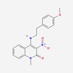 molecular formula C19H19N3O4 B2571127 4-((4-甲氧基苯乙基)氨基)-1-甲基-3-硝基喹啉-2(1H)-酮 CAS No. 886186-46-5