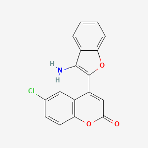 molecular formula C17H10ClNO3 B2571131 4-(3-Aminobenzo[d]furan-2-yl)-6-chlorochromen-2-one CAS No. 890633-78-0