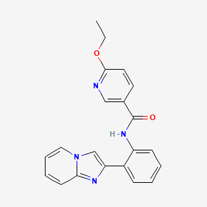 molecular formula C21H18N4O2 B2571133 6-乙氧基-N-(2-(咪唑并[1,2-a]吡啶-2-基)苯基)烟酰胺 CAS No. 2034616-93-6
