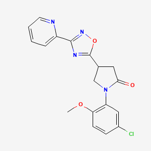 1-(5-Chloro-2-methoxyphenyl)-4-[3-(2-pyridyl)-1,2,4-oxadiazol-5-yl]-2-pyrrolidinone