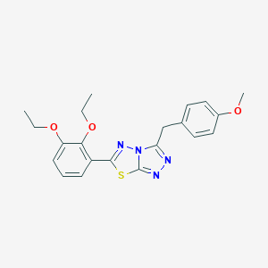 molecular formula C21H22N4O3S B257114 6-(2,3-Diethoxyphenyl)-3-(4-methoxybenzyl)[1,2,4]triazolo[3,4-b][1,3,4]thiadiazole 
