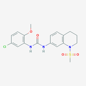 molecular formula C18H20ClN3O4S B2571143 1-(5-Chloro-2-methoxyphenyl)-3-(1-(methylsulfonyl)-1,2,3,4-tetrahydroquinolin-7-yl)urea CAS No. 1203044-45-4
