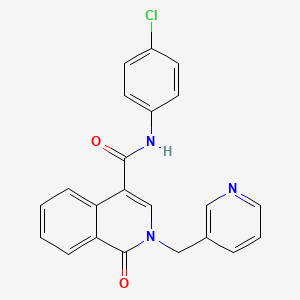 molecular formula C22H16ClN3O2 B2571150 N-(4-氯苯基)-1-氧代-2-(3-吡啶基甲基)-1,2-二氢-4-异喹啉甲酰胺 CAS No. 303995-22-4