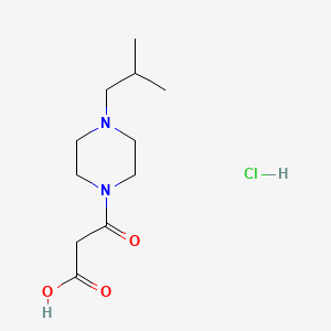 molecular formula C11H21ClN2O3 B2571155 3-(4-Isobutylpiperazin-1-yl)-3-oxopropanoic acid hydrochloride CAS No. 2202256-14-0