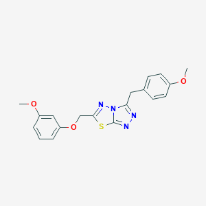 molecular formula C19H18N4O3S B257116 3-(4-Methoxybenzyl)-6-[(3-methoxyphenoxy)methyl][1,2,4]triazolo[3,4-b][1,3,4]thiadiazole 