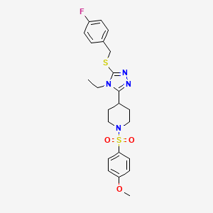 4-{4-ethyl-5-[(4-fluorobenzyl)sulfanyl]-4H-1,2,4-triazol-3-yl}-1-[(4-methoxyphenyl)sulfonyl]piperidine