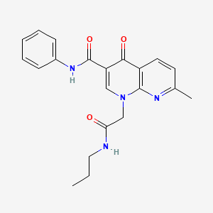 7-methyl-4-oxo-1-(2-oxo-2-(propylamino)ethyl)-N-phenyl-1,4-dihydro-1,8-naphthyridine-3-carboxamide