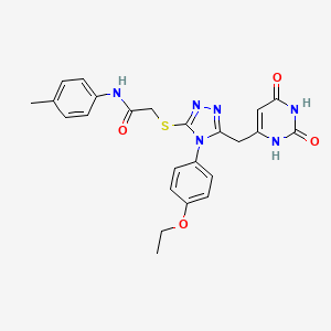 2-((5-((2,6-dioxo-1,2,3,6-tetrahydropyrimidin-4-yl)methyl)-4-(4-ethoxyphenyl)-4H-1,2,4-triazol-3-yl)thio)-N-(p-tolyl)acetamide
