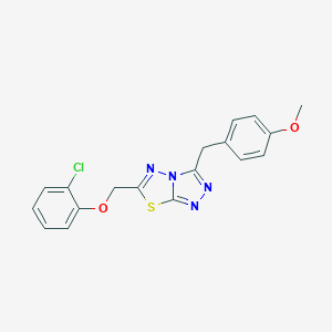 molecular formula C18H15ClN4O2S B257118 6-[(2-Chlorophenoxy)methyl]-3-(4-methoxybenzyl)[1,2,4]triazolo[3,4-b][1,3,4]thiadiazole 
