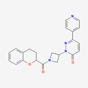 2-[1-(3,4-Dihydro-2H-chromene-2-carbonyl)azetidin-3-yl]-6-pyridin-4-ylpyridazin-3-one